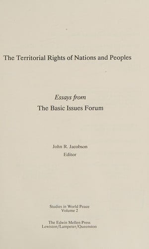 The Territorial rights of nations and peoples