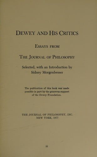 Dewey and his critics