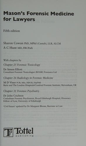 Mason's forensic medicine for lawyers