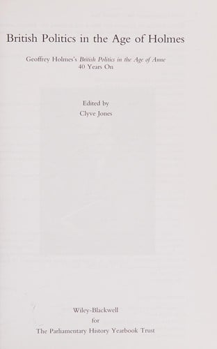 British politics in the age of Holmes