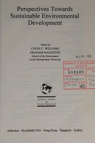 Perspectives towards sustainable environmental development