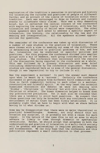 Toleration and integrity in a multi-faith society