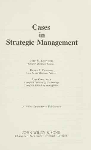 Cases in strategic management