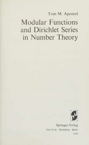 Modular functions and Dirichlet series in number theory