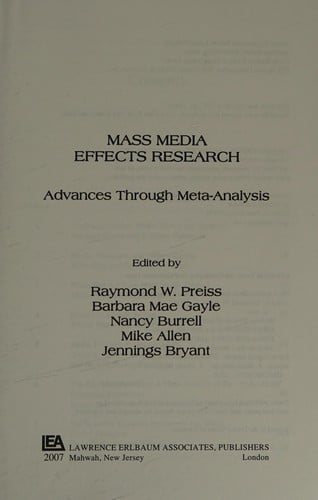 Mass media effects research