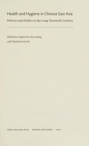 Health and hygiene in Chinese East Asia