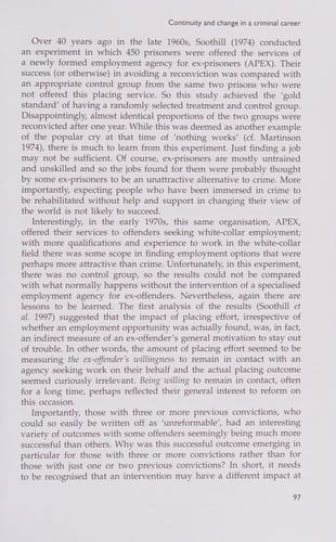 Understanding criminal careers