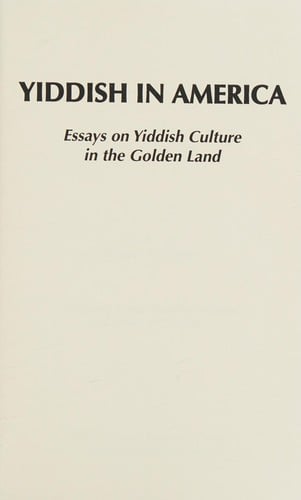 Yiddish in America