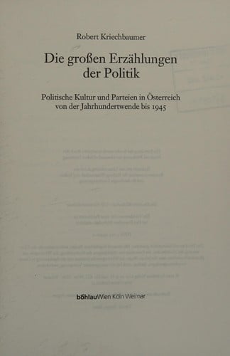 Die grossen Erzählungen der Politik