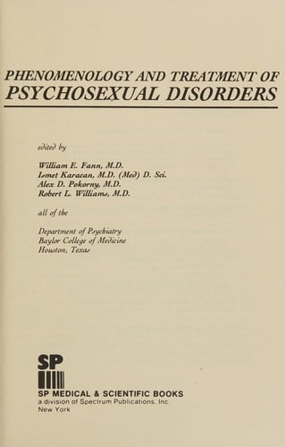Phenomenology and treatment of psychosexual disorders