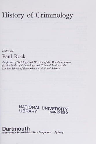History of criminology