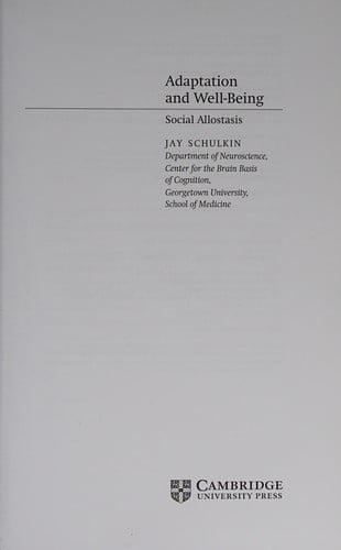 Adaptation and well-being