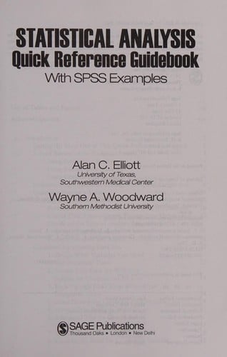 Statistical analysis quick reference guidebook