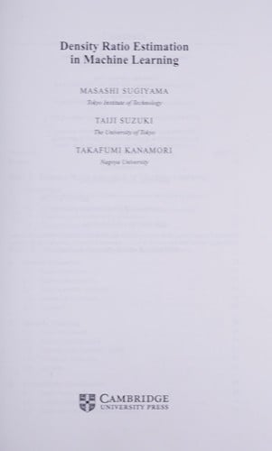 Density ratio estimation in machine learning