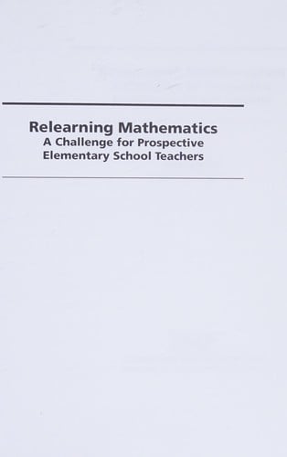 Relearning mathematics