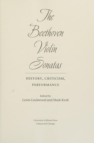 The Beethoven violin sonatas