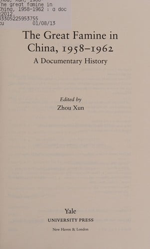 The great famine in China, 1958-1962