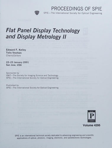 Flat panel display technology and display metrology II