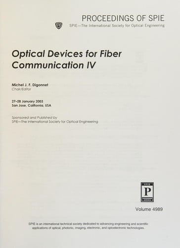 Optical devices for fiber communication IV