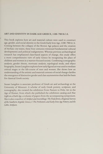 Art and identity in dark age Greece, 1100--700 BC