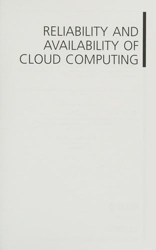 Reliability and availability of cloud computing