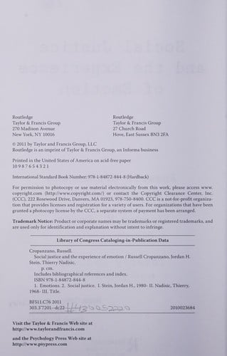 Social justice and the experience of emotion