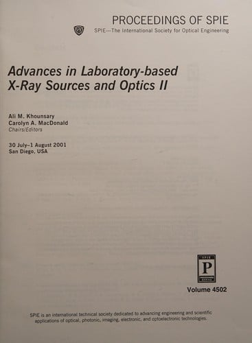 Advances in laboratory-based X-ray sources and optics II