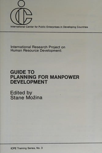 Guide to planning for manpower development