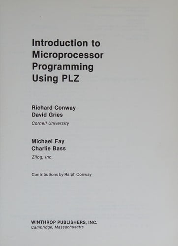 Introduction to microprocessor programming, using PLZ