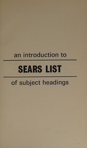An introduction to Sears list of subject headings