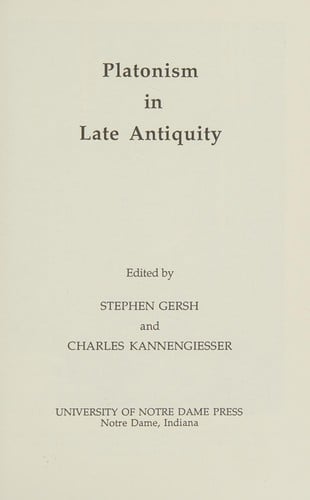 Platonism in late antiquity