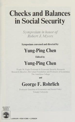 Checks and balances in social security