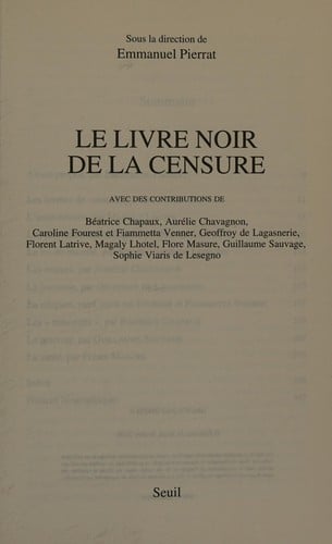 Le livre noir de la censure