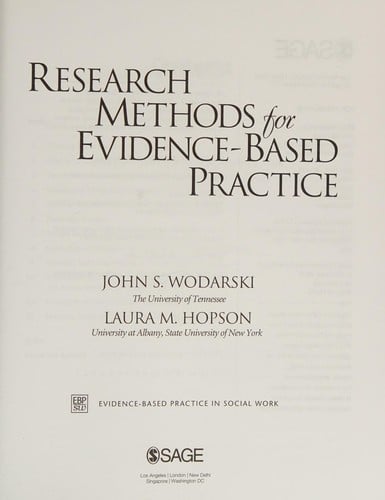 Research methods for evidence-based practice
