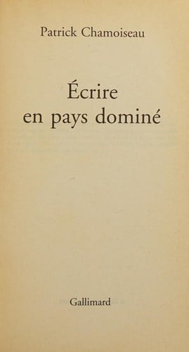 Écrire en pays dominé