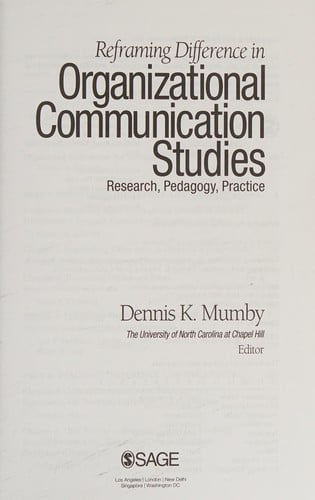 Reframing difference in organizational communication studies