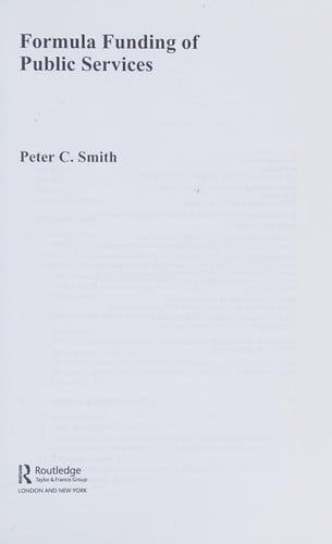 FORMULA FUNDING OF PUBLIC SERVICES