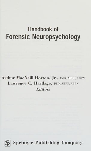 Handbook of forensic neuropsychology