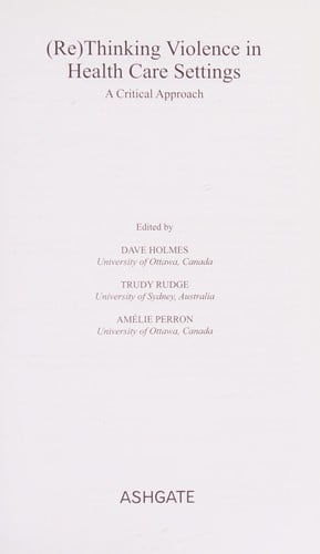 (Re)thinking violence in health care settings