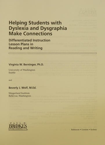 Helping students with dyslexia and dysgraphia make connections