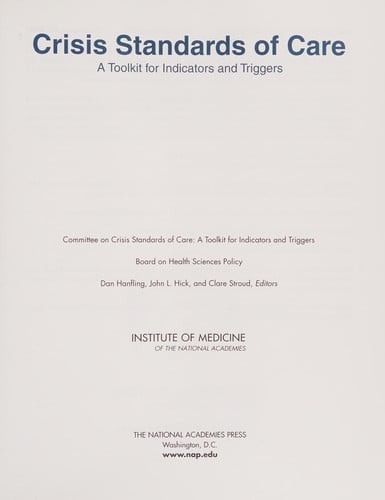 Crisis standards of care