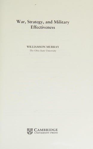 War, strategy, and military effectiveness
