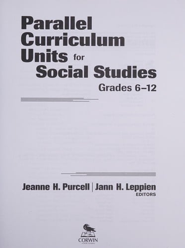 Parallel curriculum units for social studies, grades 6-12