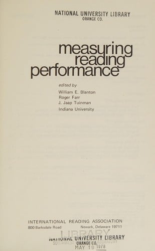 Measuring Reading Performance