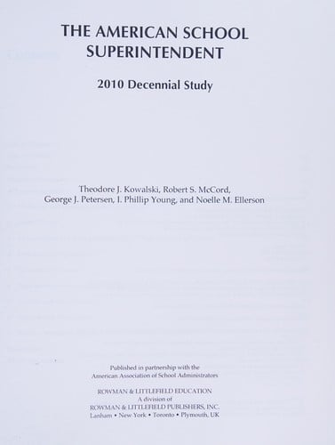 The American school superintendent