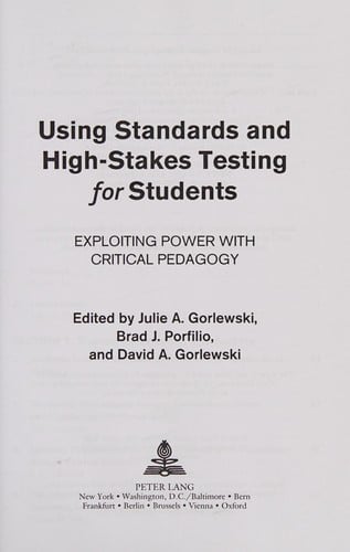 Using standards and high-stakes testing for students