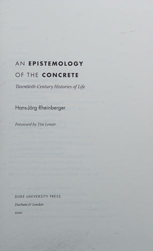 An epistemology of the concrete