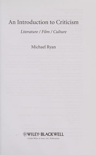 An introduction to criticism