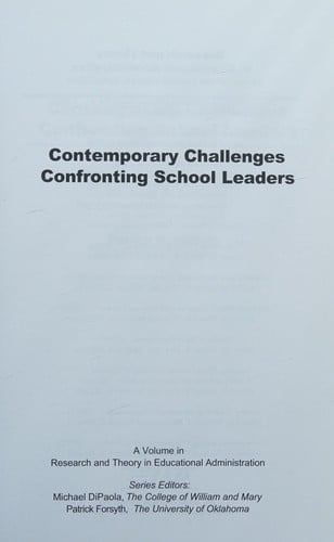 Contemporary challenges confronting school leaders