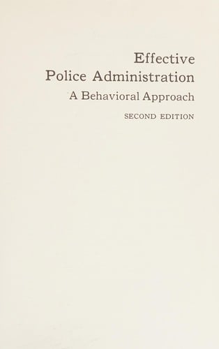 Effective police administration